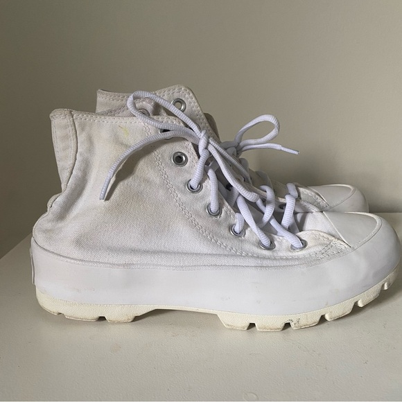 Converse All Star Chuck Taylor White Lugged High Top Sneakers Woman’s 7 - Picture 4 of 12